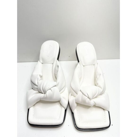 Circus by Sam Edelman Sandals Womens Size 8.5 White Sim Slides Square Toe - Picture 5 of 9